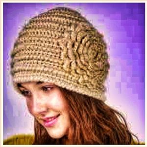 Memar Italy 🇮🇹 Brown Cable Knit Beanie Hat Cap with Flower 🌸